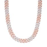 14mm Cuban Rose Two Tone Solitaire Moissanite Chain